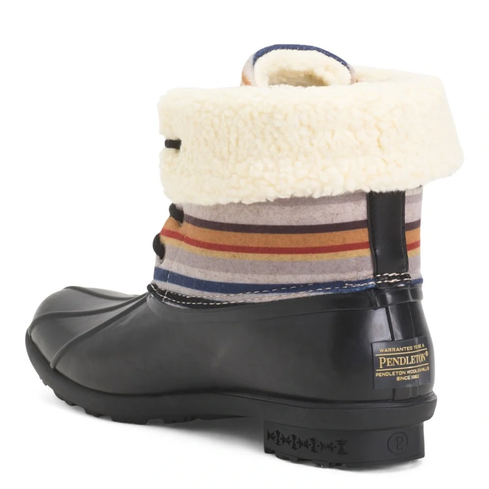 Pendleton Bridger Stripe Wool Duck Multicolor Striped Winter Rain Boots_6